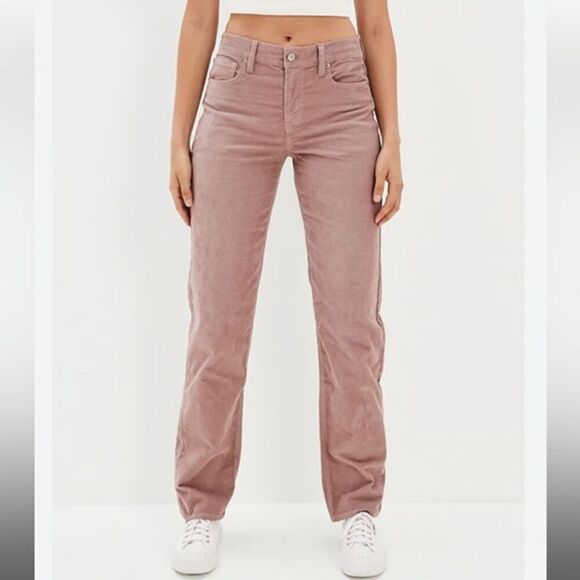 American Eagle 90s Straight Pants Plus Size 18 Mauve Corduroy - Picture 1 of 16